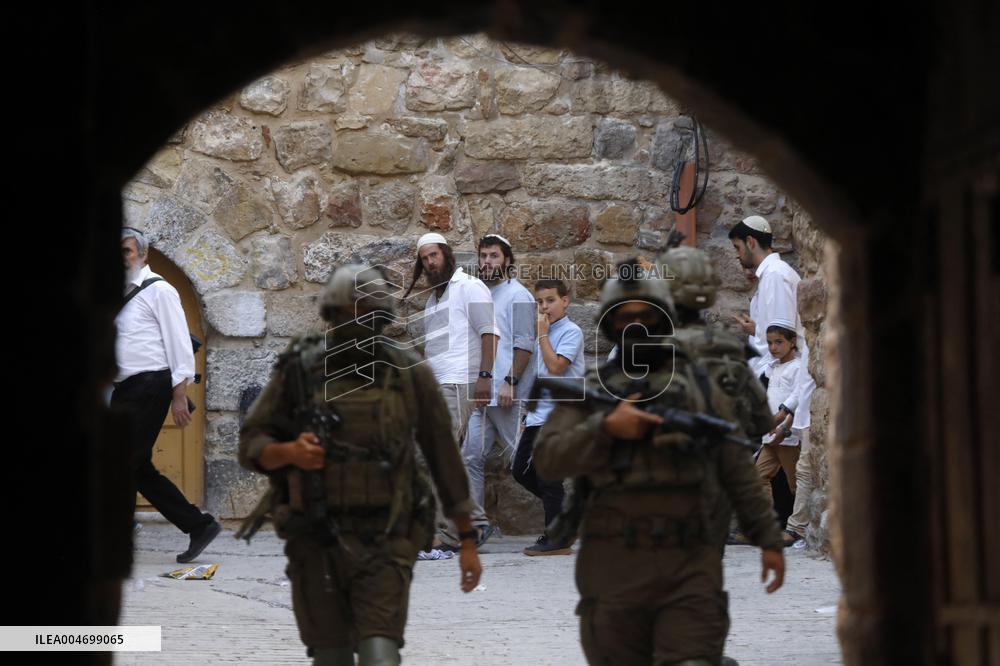 Israeli Settlers Visit a Community Mostly Inhabited by Palestinians - Hebron