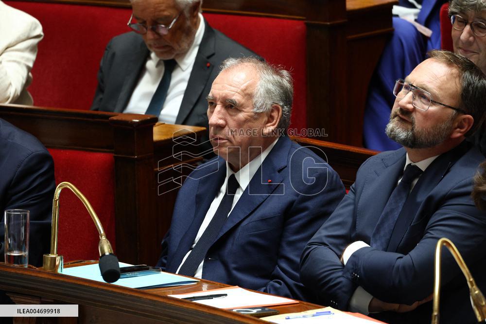 PM Bayrou general policy statement at the National Assembly - Paris