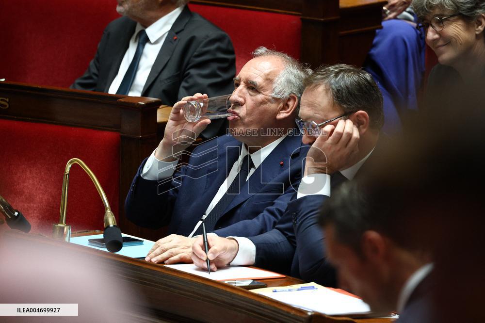 PM Bayrou general policy statement at the National Assembly - Paris