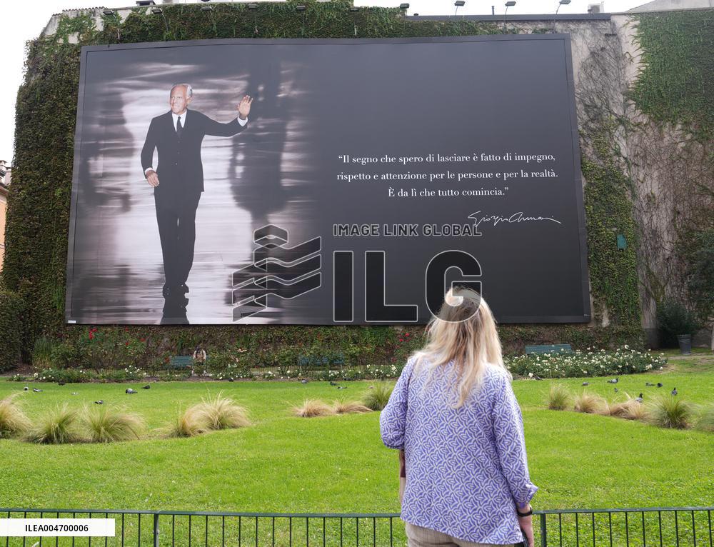 Flags At Half-Mast For Giorgio Armani On The Day Of His Funeral - Italy