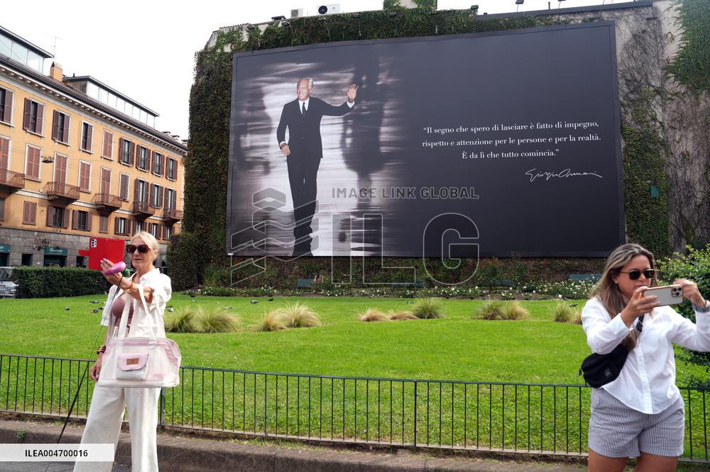 Flags At Half-Mast For Giorgio Armani On The Day Of His Funeral - Italy
