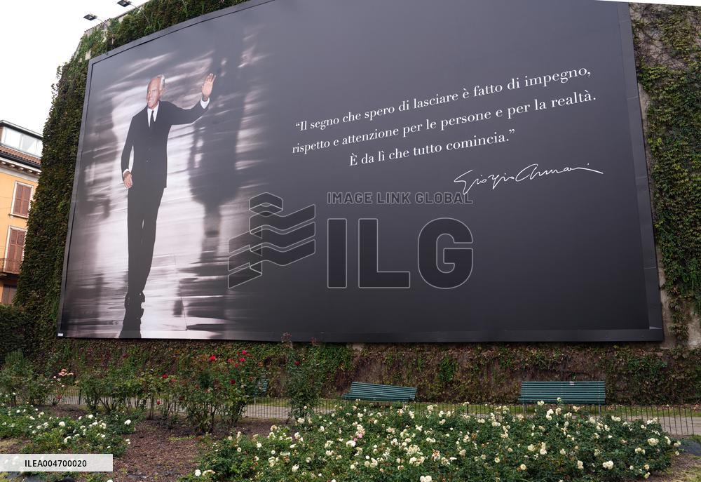 Flags At Half-Mast For Giorgio Armani On The Day Of His Funeral - Italy