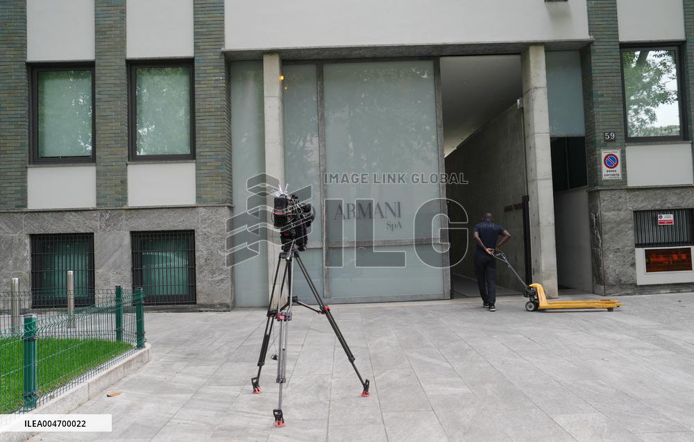 Flags At Half-Mast For Giorgio Armani On The Day Of His Funeral - Italy