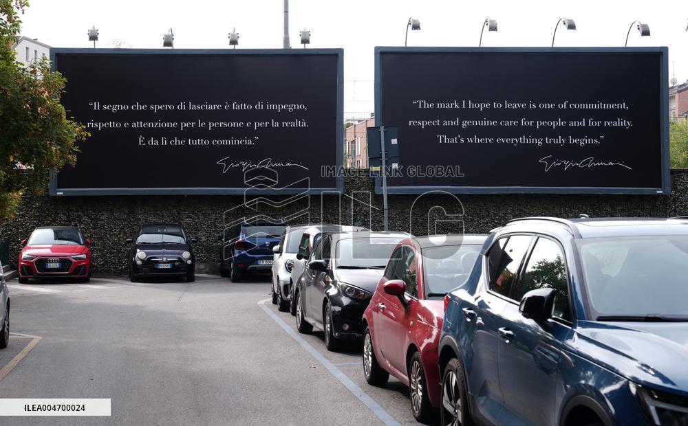 Flags At Half-Mast For Giorgio Armani On The Day Of His Funeral - Italy