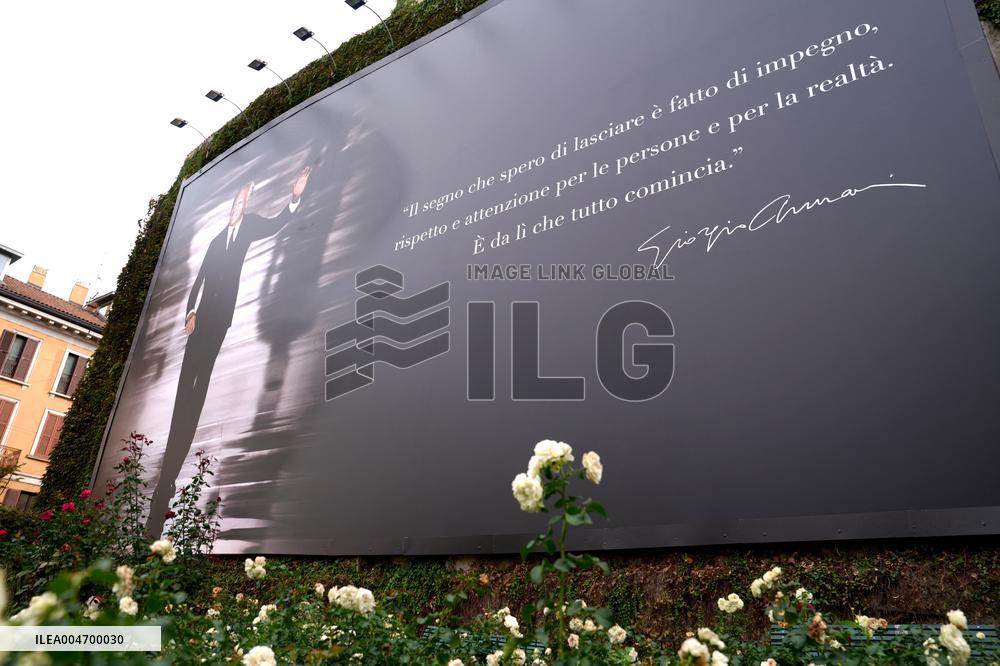 Flags At Half-Mast For Giorgio Armani On The Day Of His Funeral - Italy