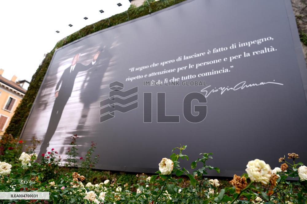 Flags At Half-Mast For Giorgio Armani On The Day Of His Funeral - Italy