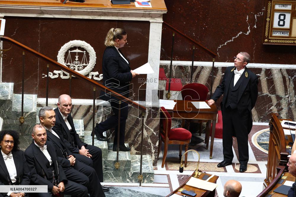 PM Bayrou general policy statement at the National Assembly - Paris