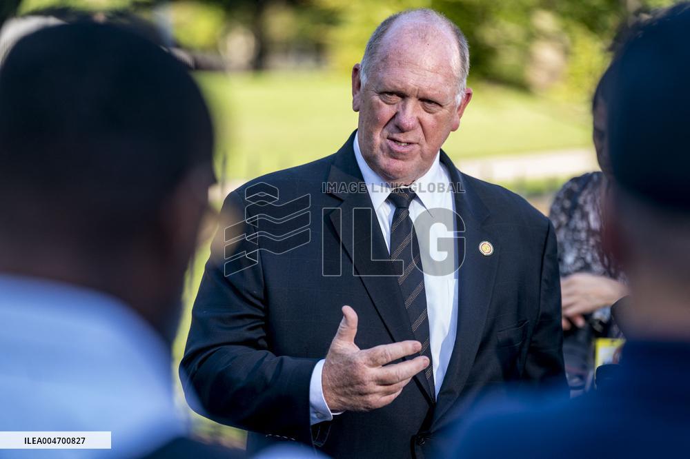 Border Czar Homan Speaks to Reporters in Washignton, DC