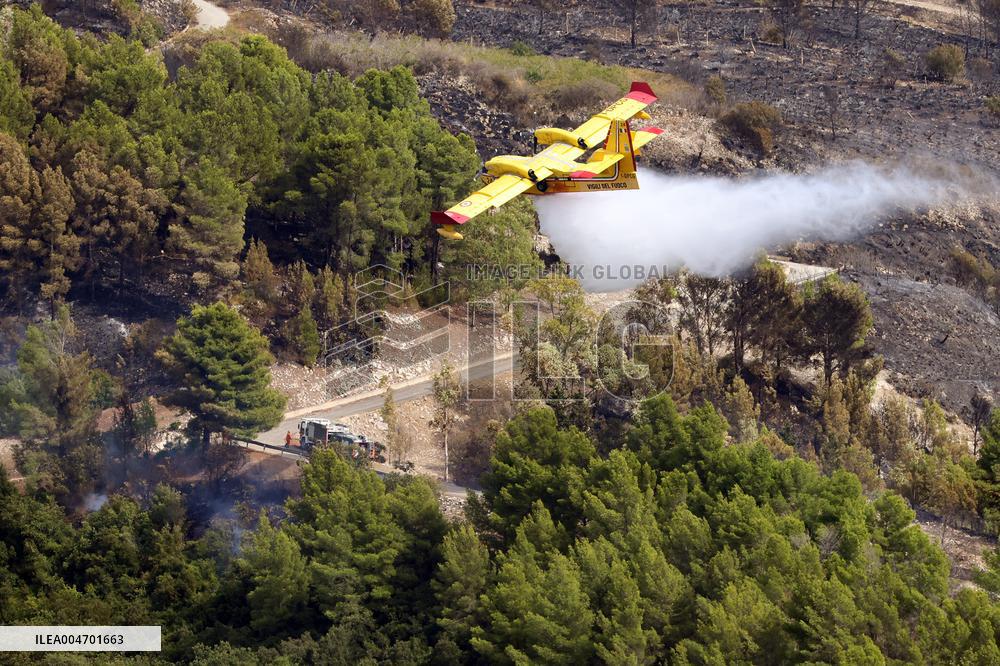 Fire in Partanna Forest - Italy