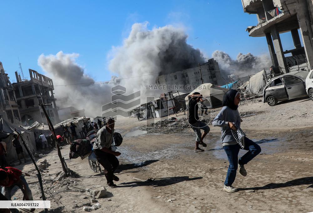 sraeli Forces Intensified Airstrikes On Gaza City - Palestine