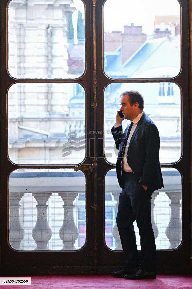 French Minister for the Armed Forces Sebastien Lecornu at the Senate - Paris
