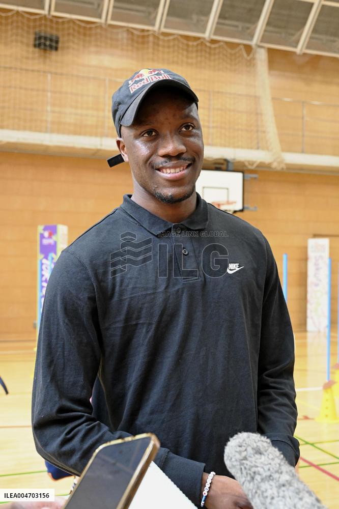 Athletics: Sprinter Tebogo at Tokyo elementary school
