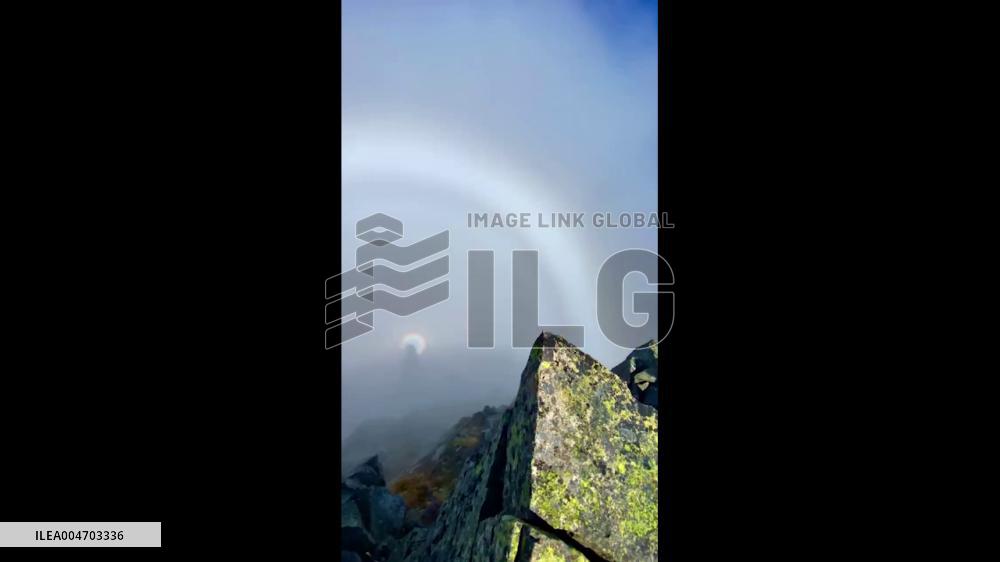 Japan: Rare Brocken Spectre with Rainbow Halo Spotted in Japanese Alps