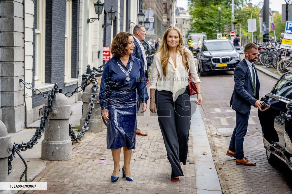 Princess Amalia Visits Amsterdam City Council - Netherlands