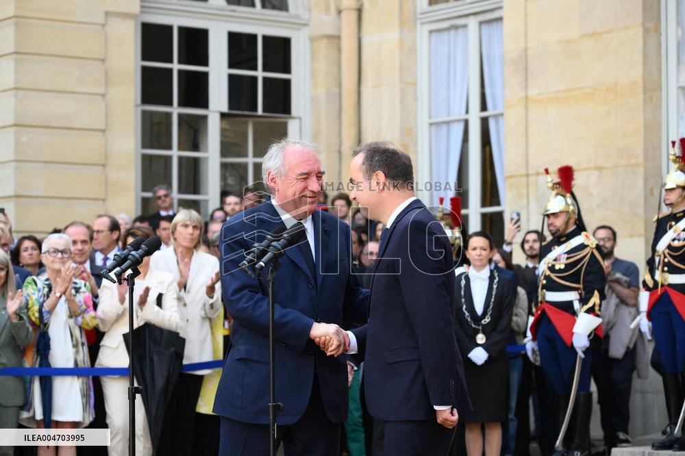 Handover Ceremony At Hotel de Matignon - Paris