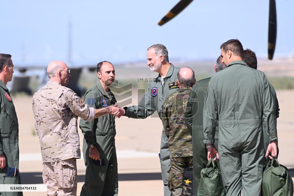 King Visits European Tactica Airlift Centre In Zaragoza - Spain