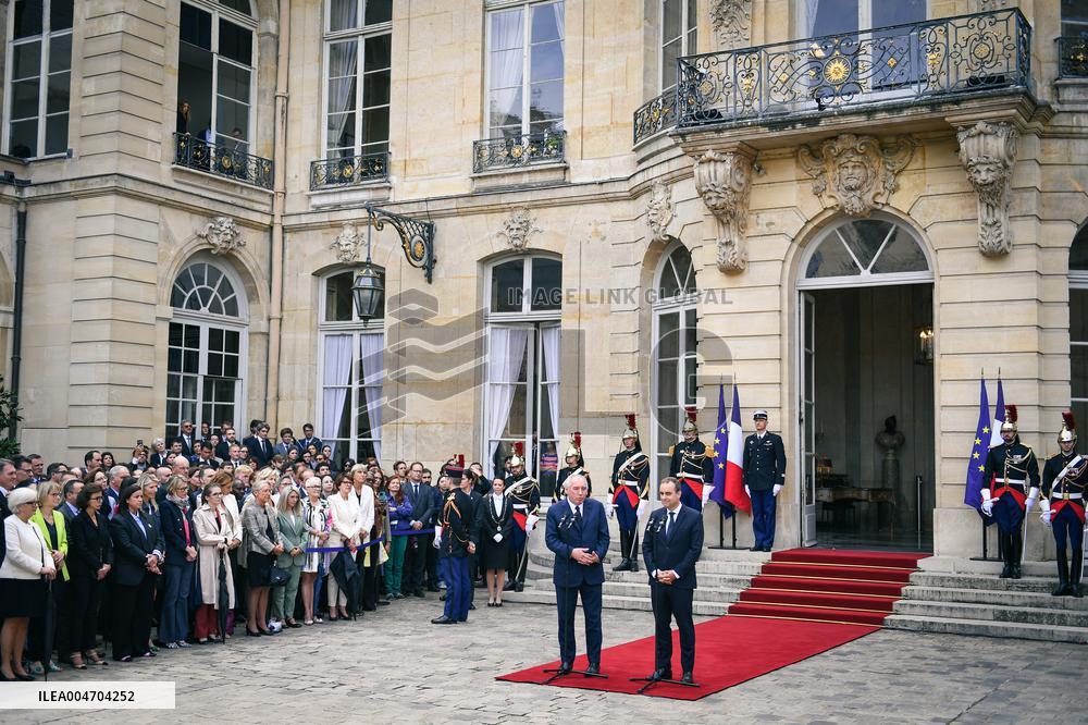 Handover Ceremony At Hotel de Matignon in Paris FA
