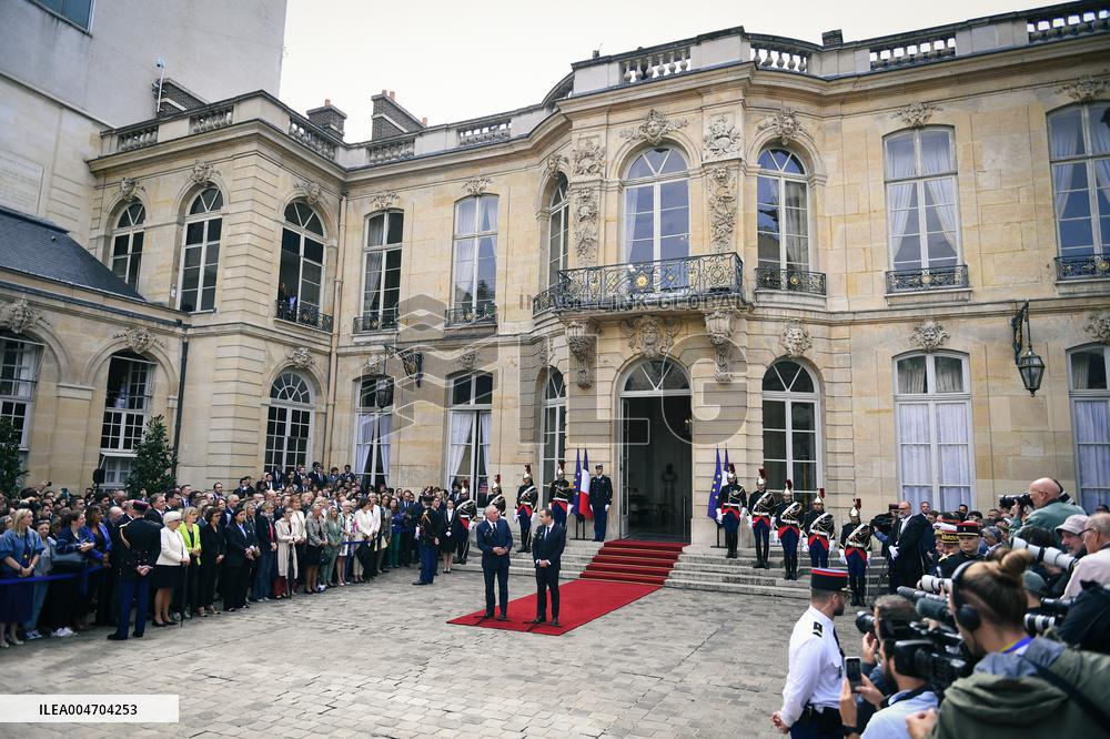 Handover Ceremony At Hotel de Matignon in Paris FA