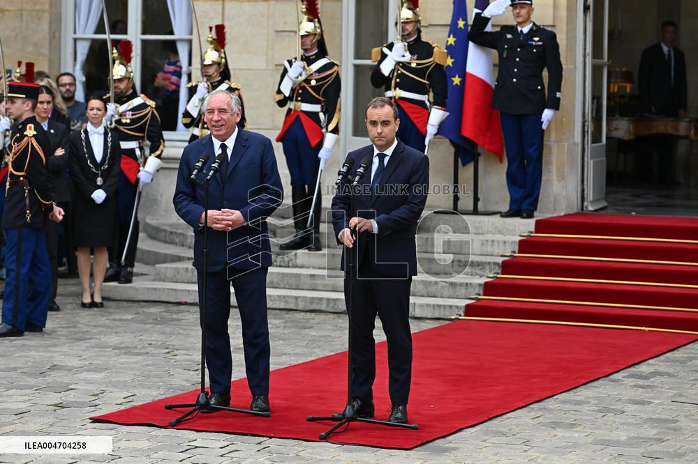 Handover Ceremony At Hotel de Matignon in Paris FA