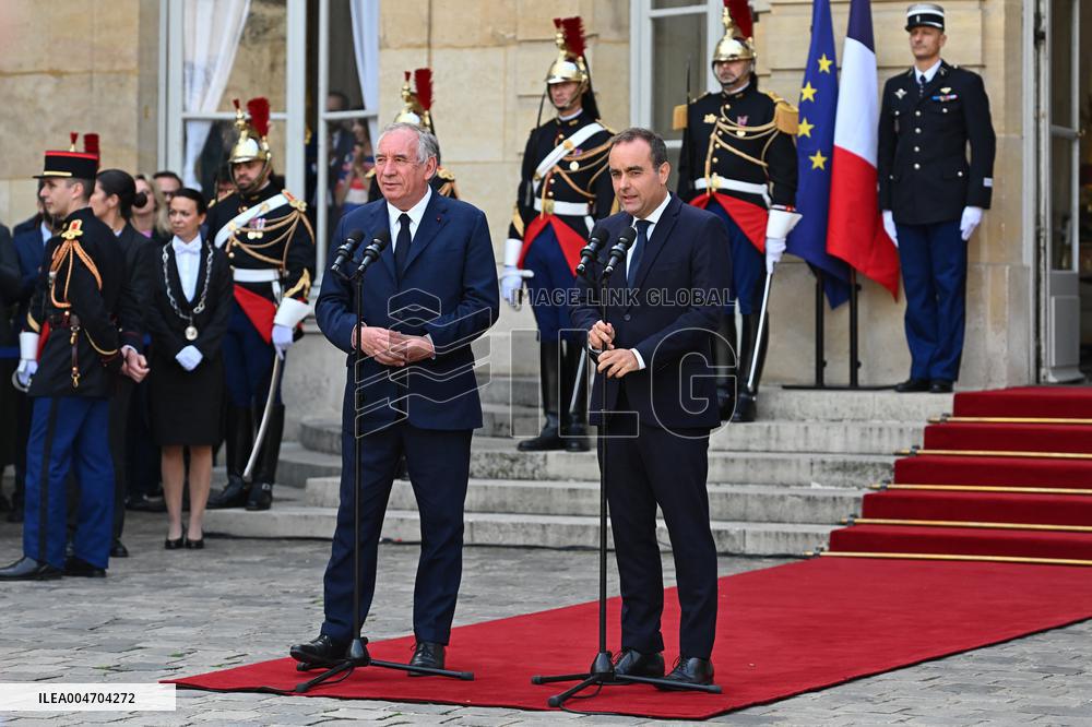 Handover Ceremony At Hotel de Matignon in Paris FA