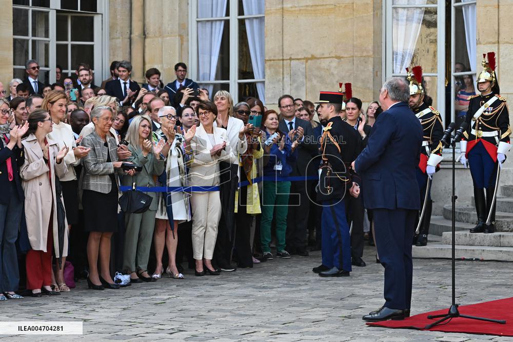 Handover Ceremony At Hotel de Matignon in Paris FA
