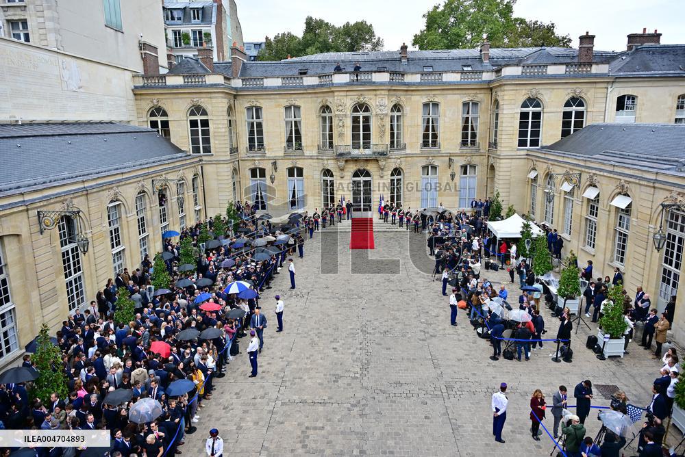 Handover Ceremony At Hotel de Matignon - Paris