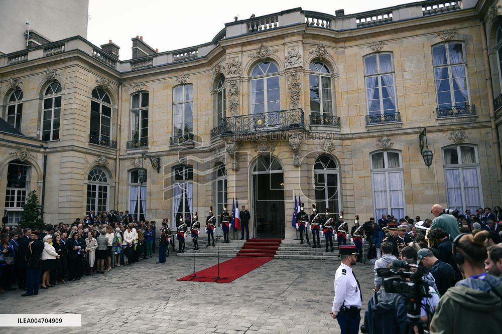 Handover Ceremony At Hotel de Matignon in Paris FA