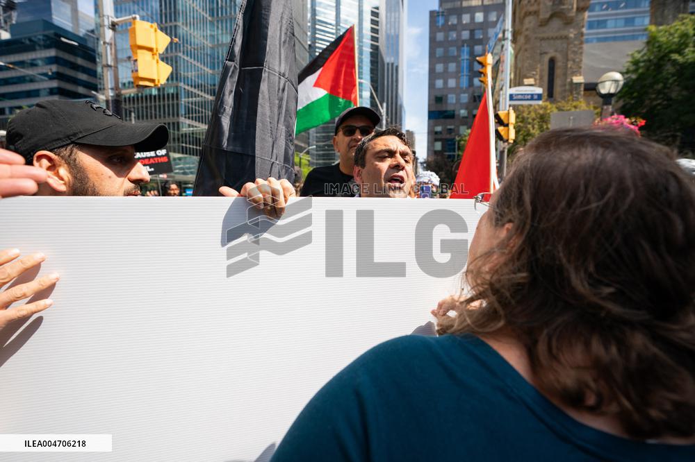 Pro-Palestinian Protesters Gather In Toronto - Canada