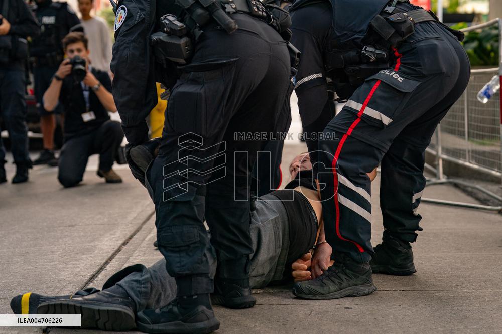 Pro-Palestinian Protesters Gather In Toronto - Canada