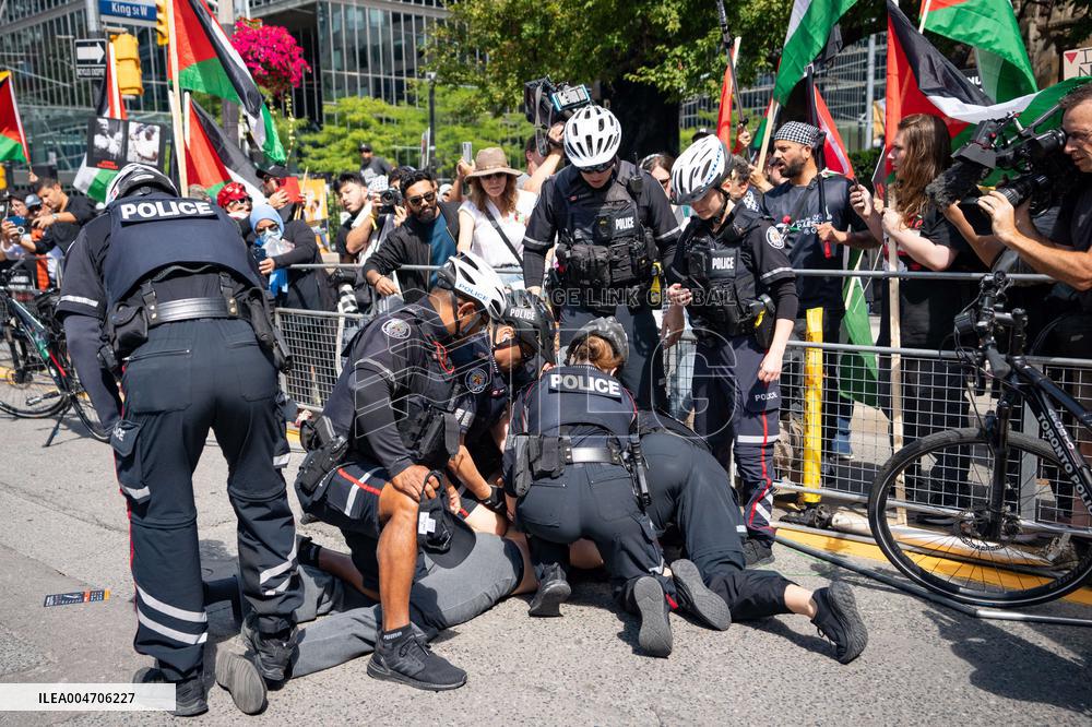 Pro-Palestinian Protesters Gather In Toronto - Canada