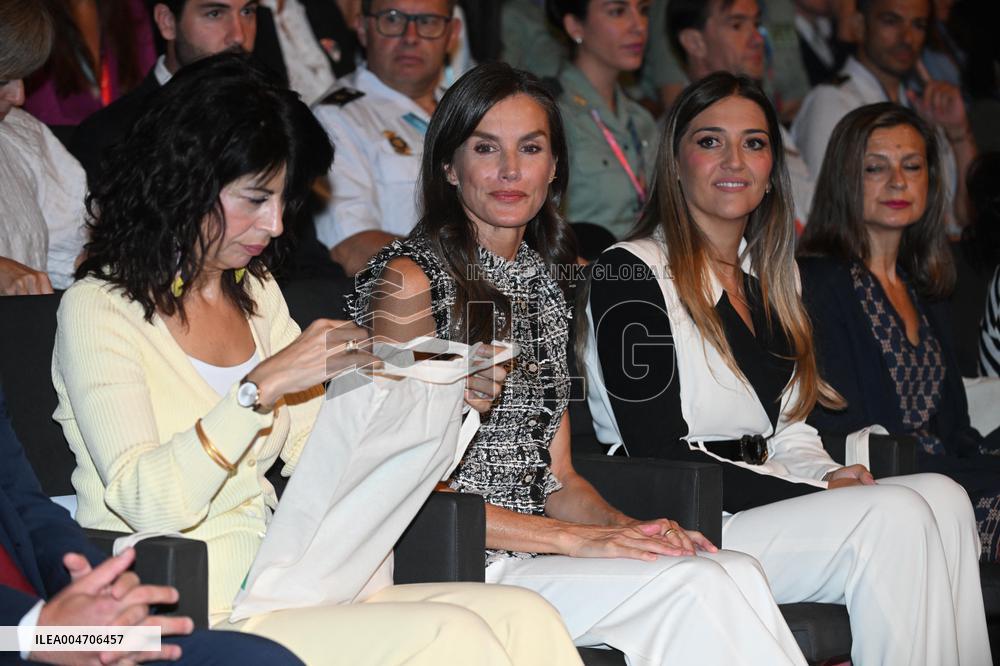 Queen Letizia Presides Over Third Human Trafficking Congress - Madrid