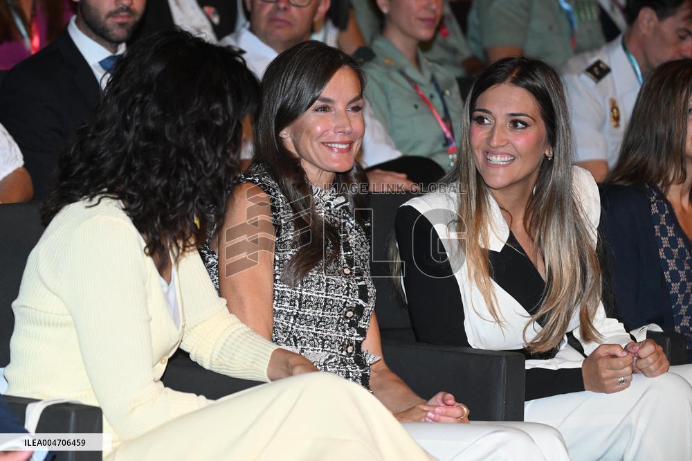 Queen Letizia Presides Over Third Human Trafficking Congress - Madrid