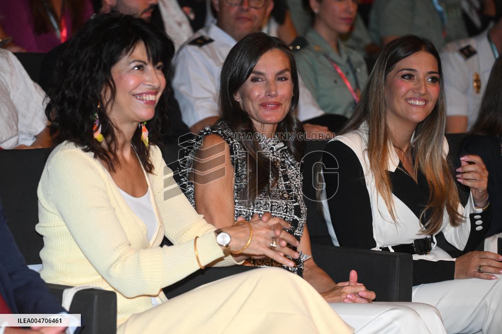 Queen Letizia Presides Over Third Human Trafficking Congress - Madrid