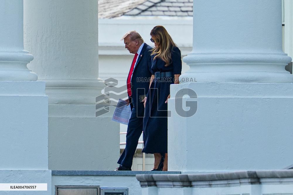 President Trump Departs White House for 9/11 Memorial Ceremony