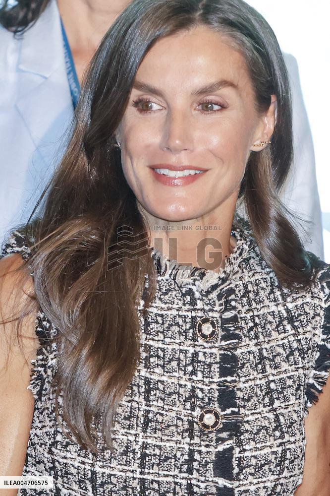 Queen Letizia Presides Over Third Human Trafficking Congress - Madrid