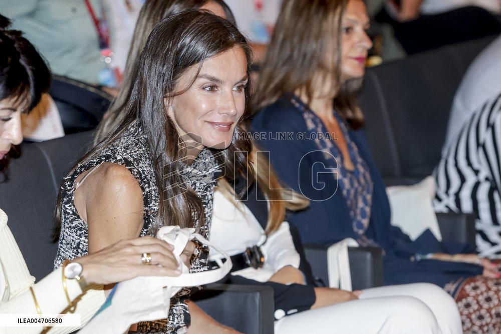 Queen Letizia Presides Over Third Human Trafficking Congress - Madrid