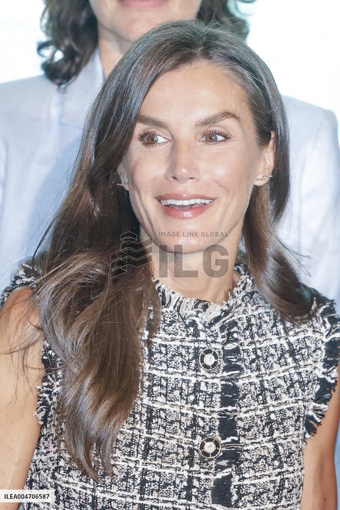 Queen Letizia Presides Over Third Human Trafficking Congress - Madrid