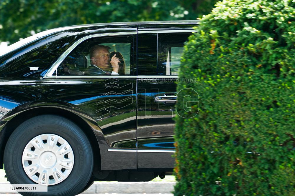 President Trump Arrives White House after attending Pentagon 9/11 Memorial Ceremony