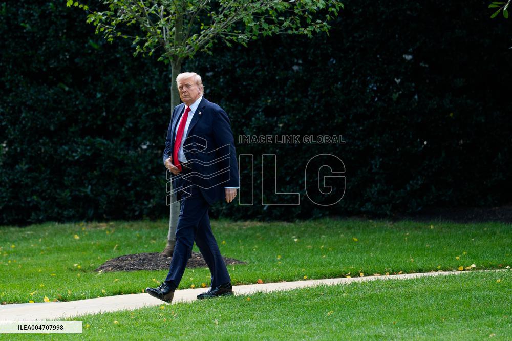 President Trump and First Lady Melnaia Trump Depart White House for New York