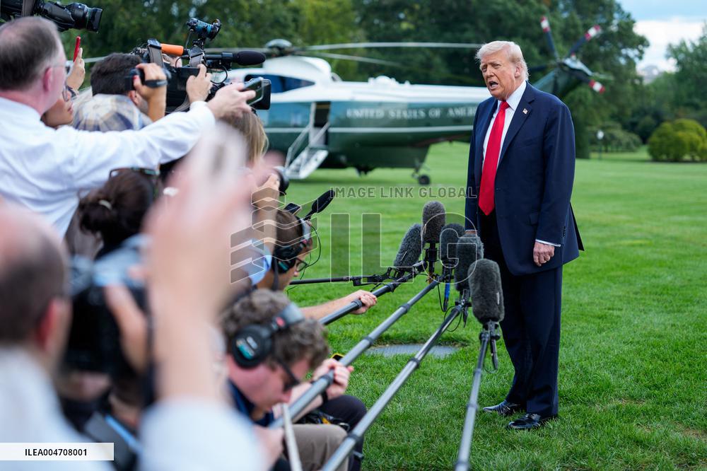 President Trump and First Lady Melnaia Trump Depart White House for New York