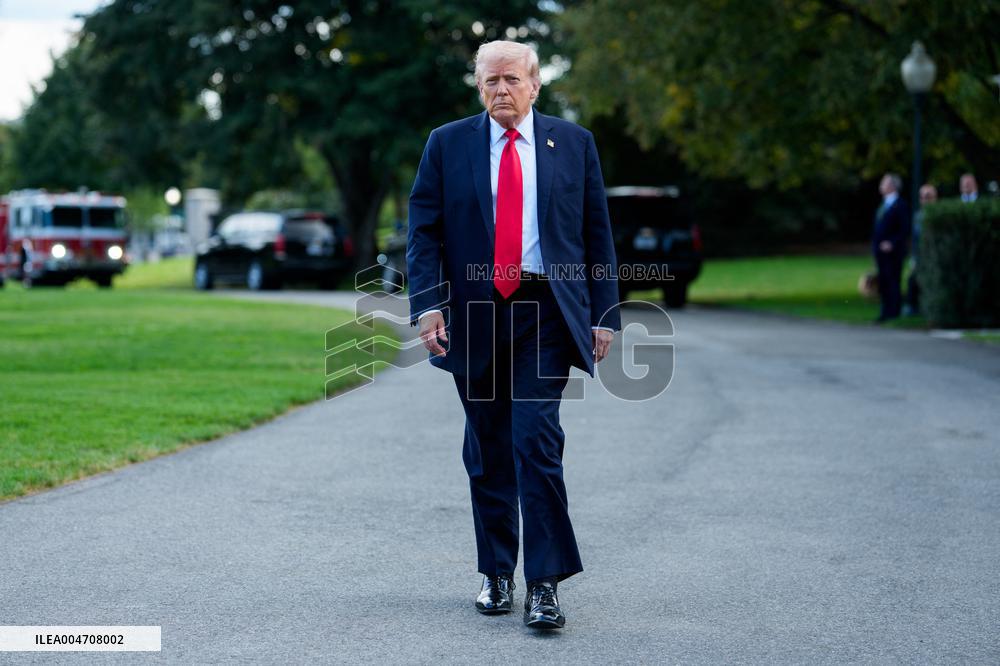 President Trump and First Lady Melnaia Trump Depart White House for New York