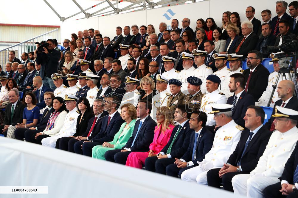 Queen Sofia And Sanchez Attend Ceremony In Ferrol - Spain
