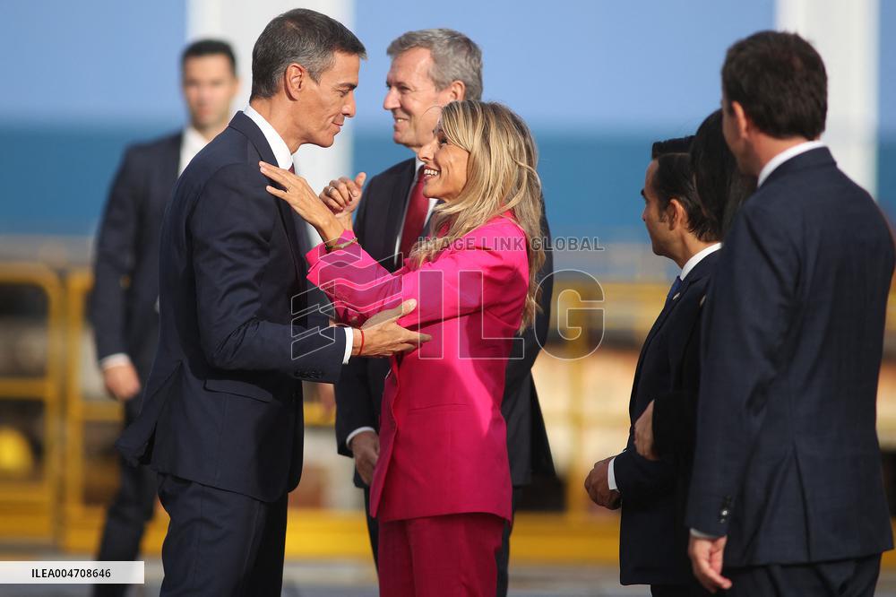Queen Sofia And Sanchez Attend Ceremony In Ferrol - Spain
