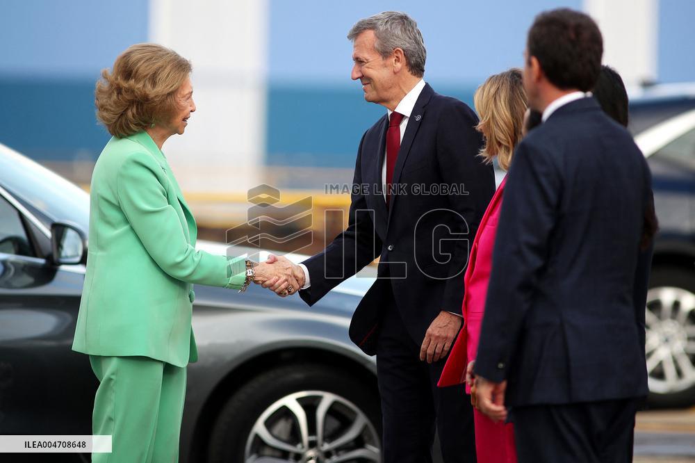 Queen Sofia And Sanchez Attend Ceremony In Ferrol - Spain
