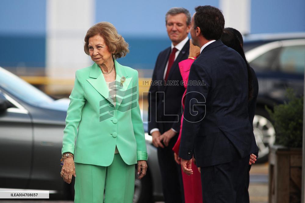 Queen Sofia And Sanchez Attend Ceremony In Ferrol - Spain