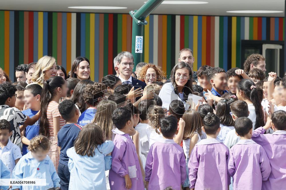 Queen Letizia Attends Professional School Year Opening 2024/2025 - Rincon de Soto
