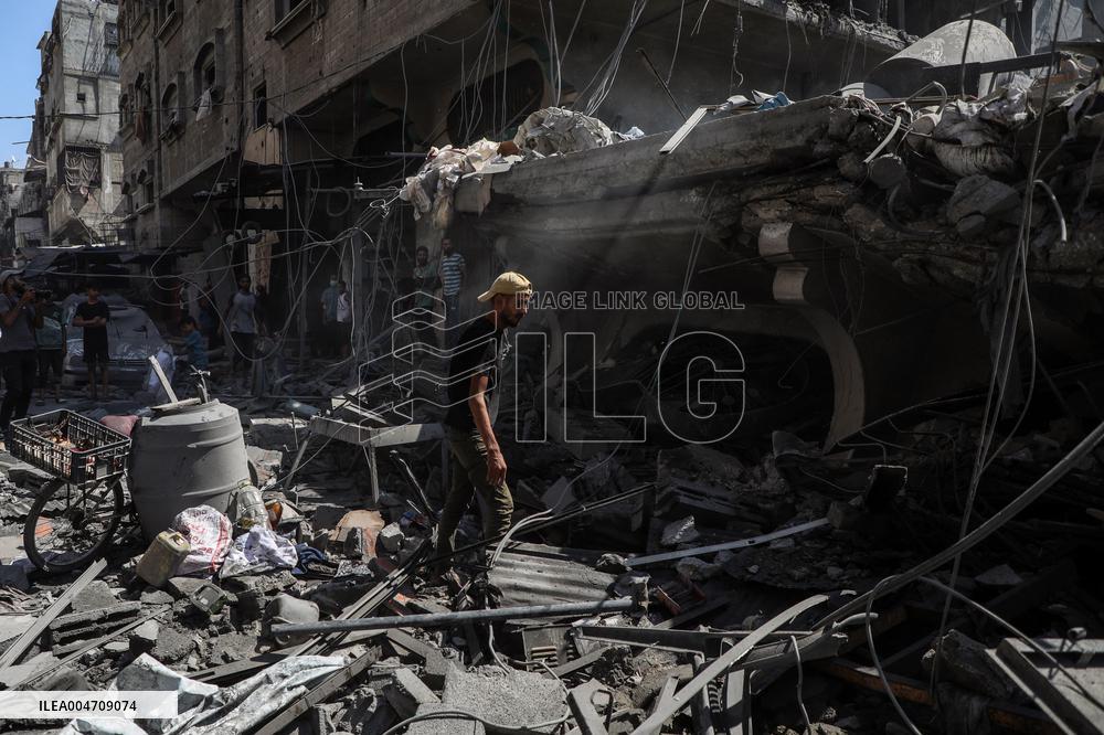 Aftermath Of Israeli Strike On Shati Refugee Camp - Gaza