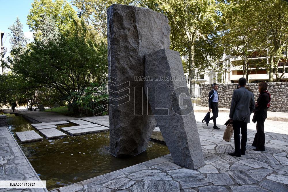 Japanese Garden Of Peace By Isamu Noguchi At Unesco in Paris