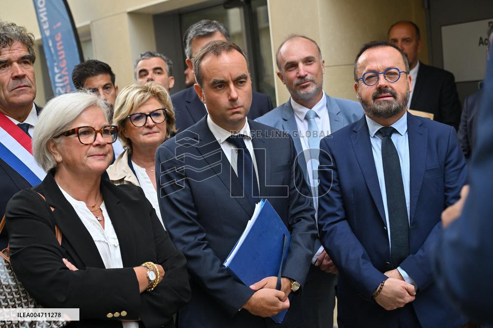 French PM Sebastien Lecornu Visits Healthcare Center In Macon - France