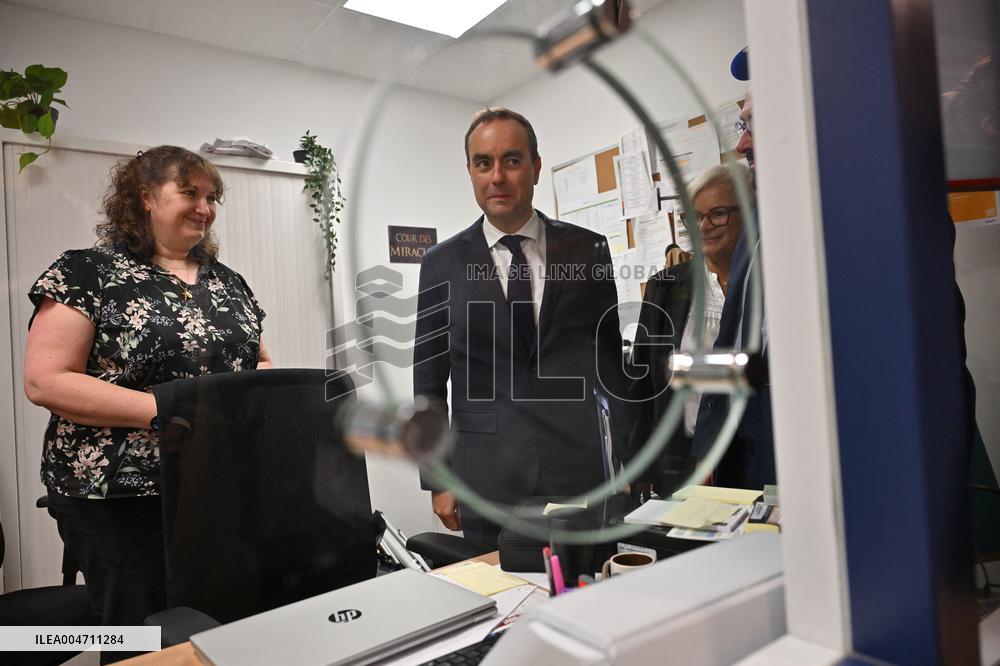 French PM Sebastien Lecornu Visits Healthcare Center In Macon - France